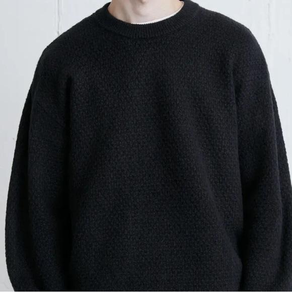Oak + Fort | NWT | TEXTURED CREWNECK SWEATER BLACK XS - Picture 2 of 9